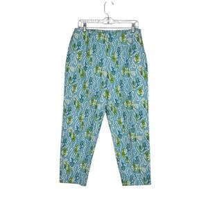 Vint Triple Palm Classics 12 Blue/Green/White Cotton Tropical Fish Print Pants